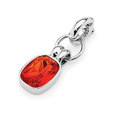 Interchangable Jewellery - Orange Glass Stone in Imitation Silver