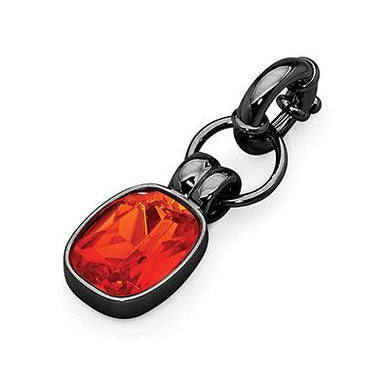 Interchangable Jewellery - Orange Glass Stone in Gunmetal